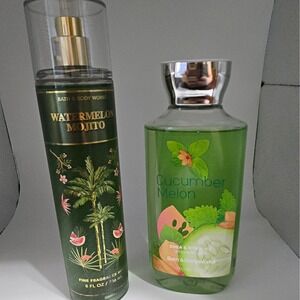 Bath & Body Works Watermelon Mojito Mist 8oz + Cucumber Melon Shower Gel 10oz